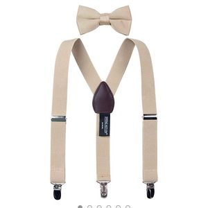Boys suspenders and bow tie set
